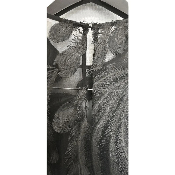 NWOT Michael Kors  Feather-Embroidered‎ Dress, Black, Size 2 - Picture 8 of 11